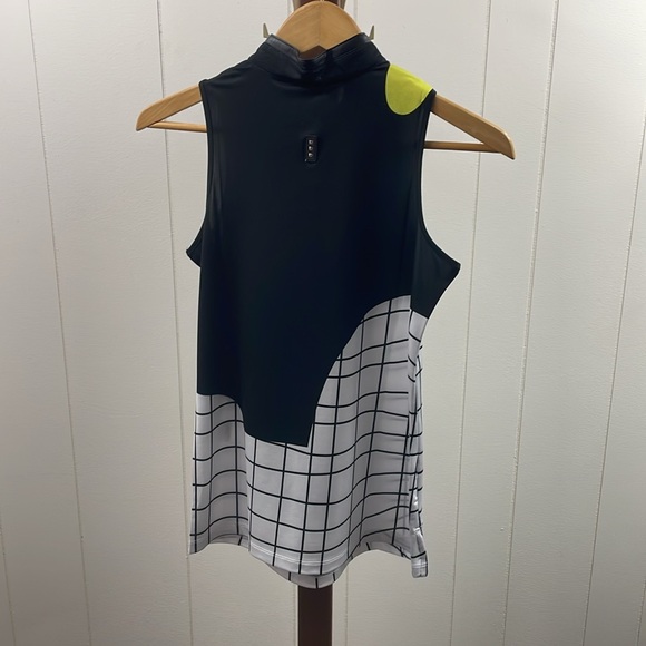 Jamie Sadock NWT Sleeveless Patterned 1/4 Zip Golf Shirt Zest 457 - Picture 6 of 6